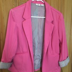 Pink blazer w/  Black pinstripes